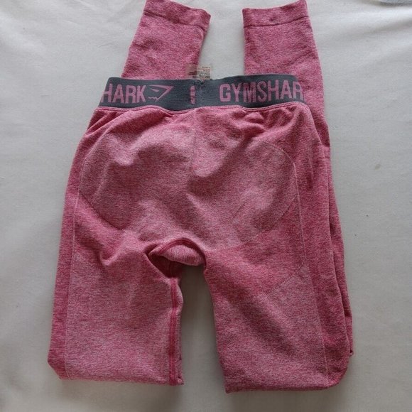 Gymshark Womens XS OG Flex Pink Marl Gray Band Leggings Pants Workout inseam27" - Picture 6 of 9